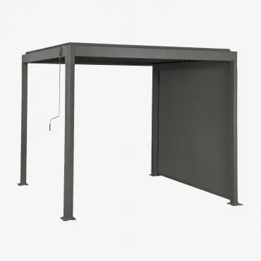 Bioclimatische Aluminium Pergola Met Lamellen En Zijscherm Druvia Grijs – Grafiet & Pergola Van 3x3 M Met 1 Zonnescherm Van 3 M - Sklum