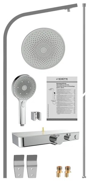 Schutte Samao Rain regendoucheset met shampoo houder chroom