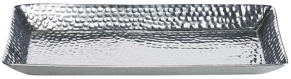 Dienblad aluminium zilver 34 cm rechthoekig TIERRADENTRO Beliani