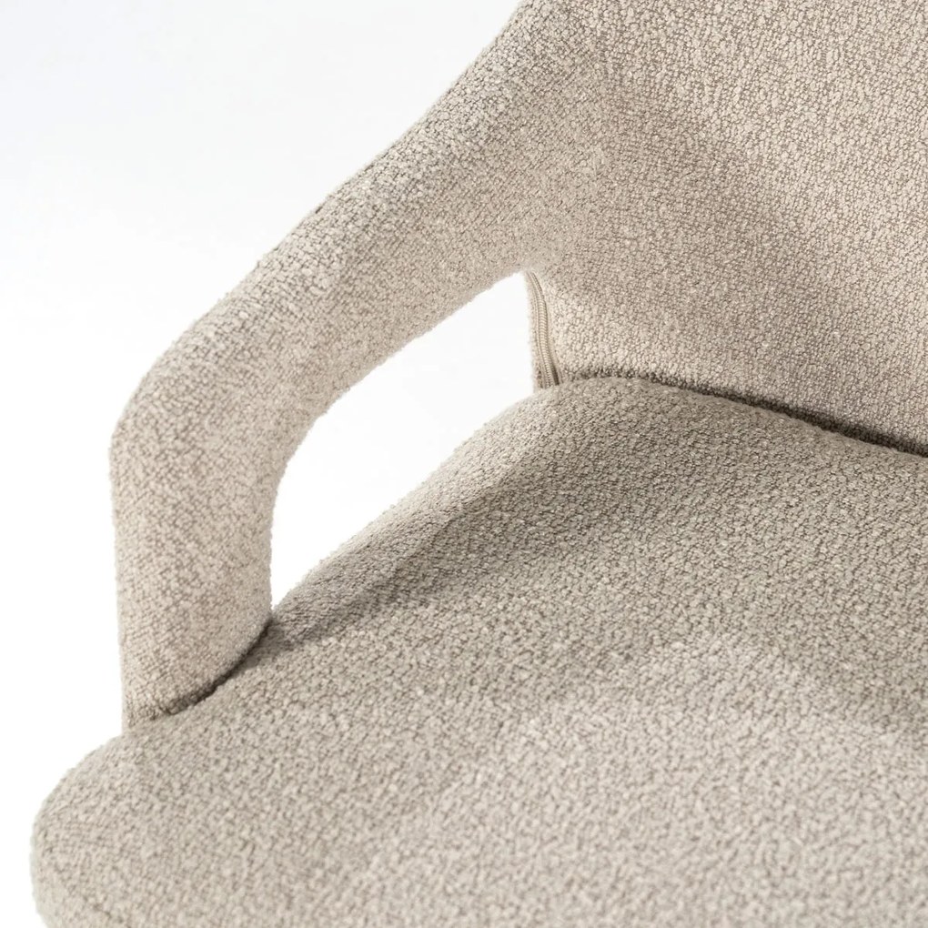 By-Boo Fika Scandinavische Eetkamerstoel Met Armleuning Taupe