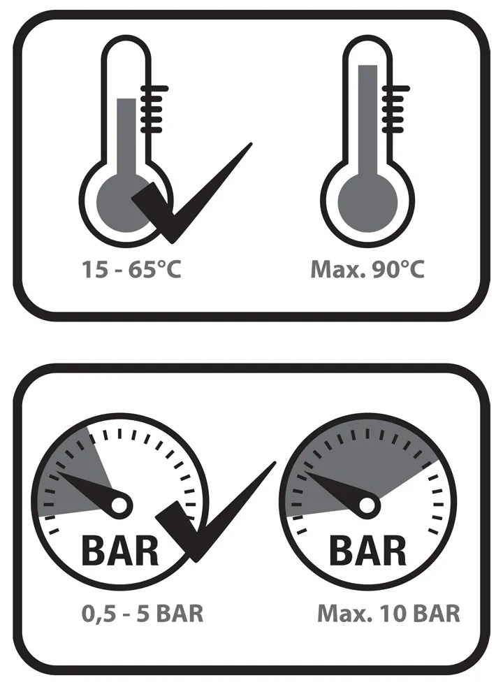Differnz koud/warm kraan gebogen goud