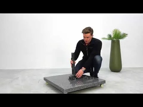 Platinum Beaufort Premium 3,2x3,2 m - Faded Black met voet en hoes