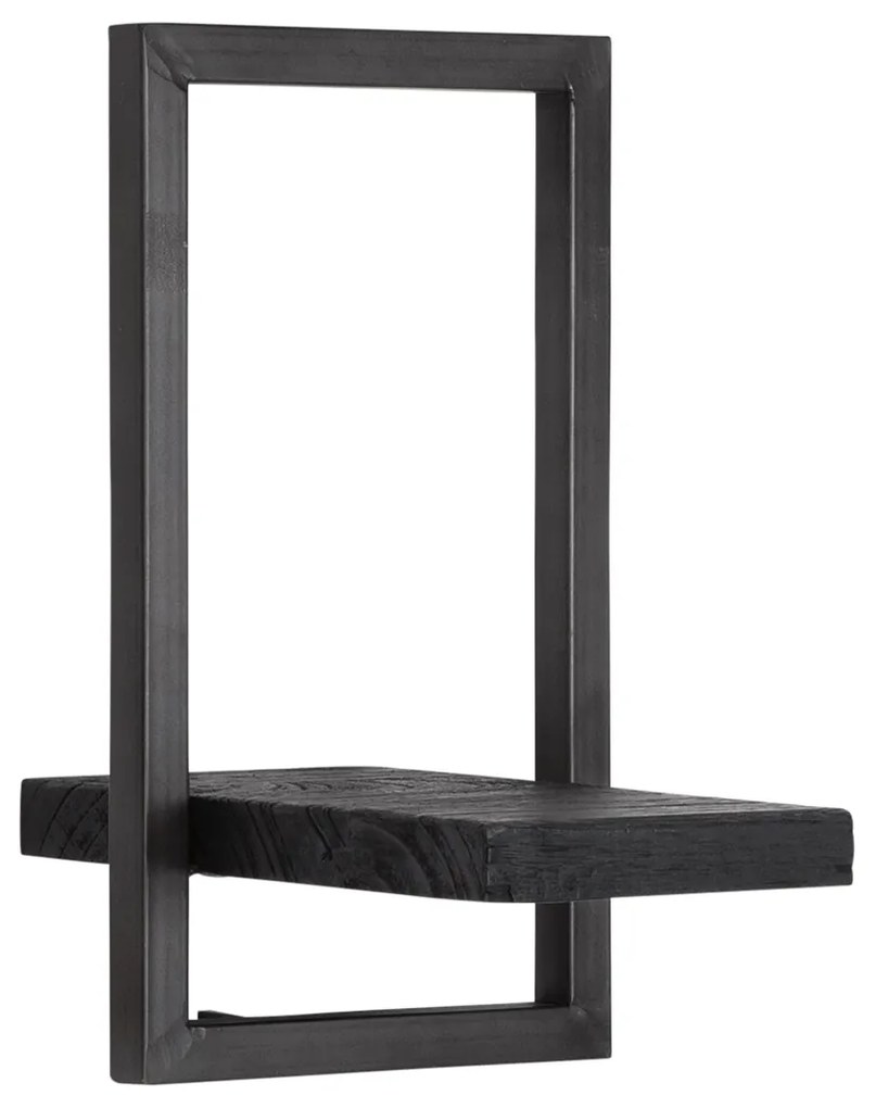DTP Home Shelfmate Black Type E Wandplank Van Zwart Teakhout - 20x25x35cm.