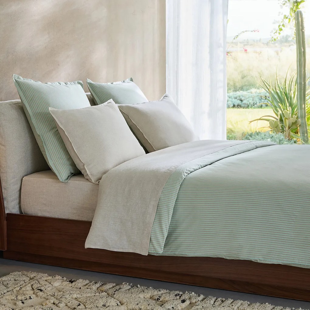 Dekbedovertrek in gewassen perkal, VALLI