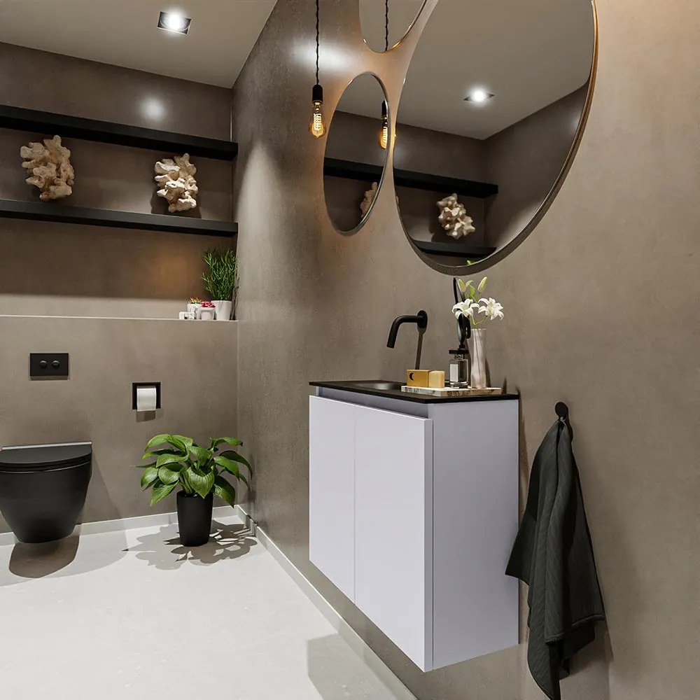 Mondiaz Ture 60cm toiletmeubel cale met wastafel urban links geen kraangat