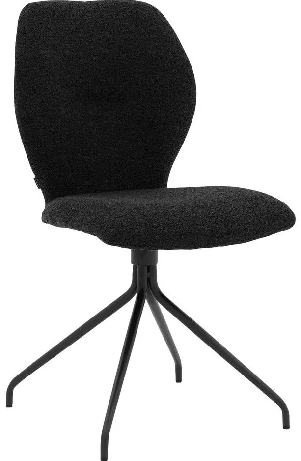 Goossens Eetkamerstoel Hera grijs stof leuning, modern design