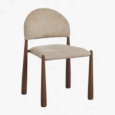 Nagore Gestoffeerde Eetkamerstoel Chenille Bruin Wheat - Sklum