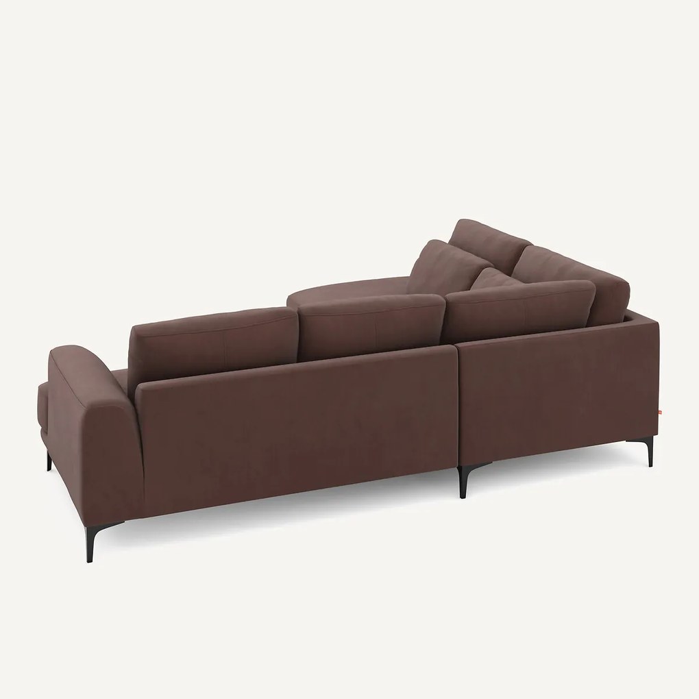 Rechtse hoekbank met leuning in linnenfluweel, Marsile