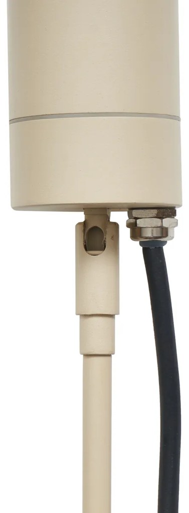 Buitenlamp Prikspot crème GU10 50mm verstelbaar IP44 incl. snoer en stekker - Solo Modern GU10 IP44 Buitenverlichting rond