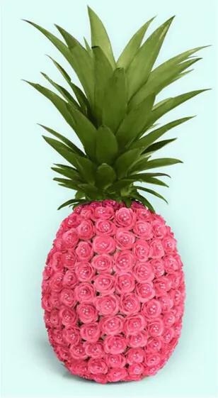 Pineapple Roses wanddecoratie 120 x 80 cm