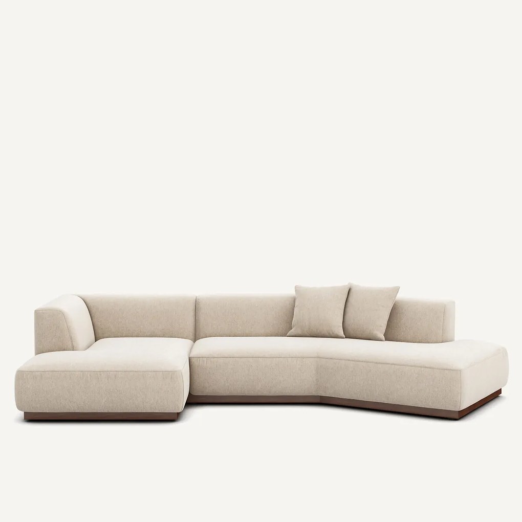 Linkse open hoekbank in gechineerde stof, Jacopo