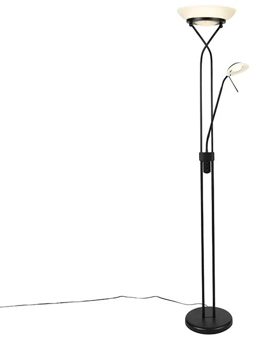 Vloerlamp zwart incl. LED en dimmer met leeslamp dim to warm - Empoli Modern Binnenverlichting Lamp