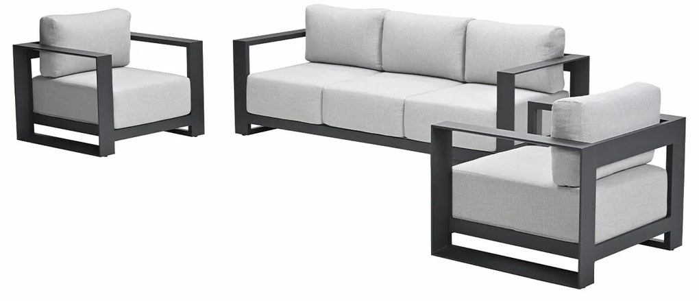 Garden Impressions Malakka loungeset 3 - delig carbon black/valley sand