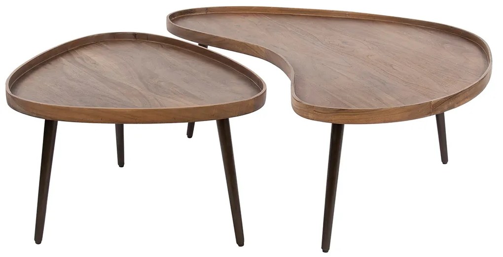 Organische Salontafels Met Metaal Frame - 103 X 55cm.