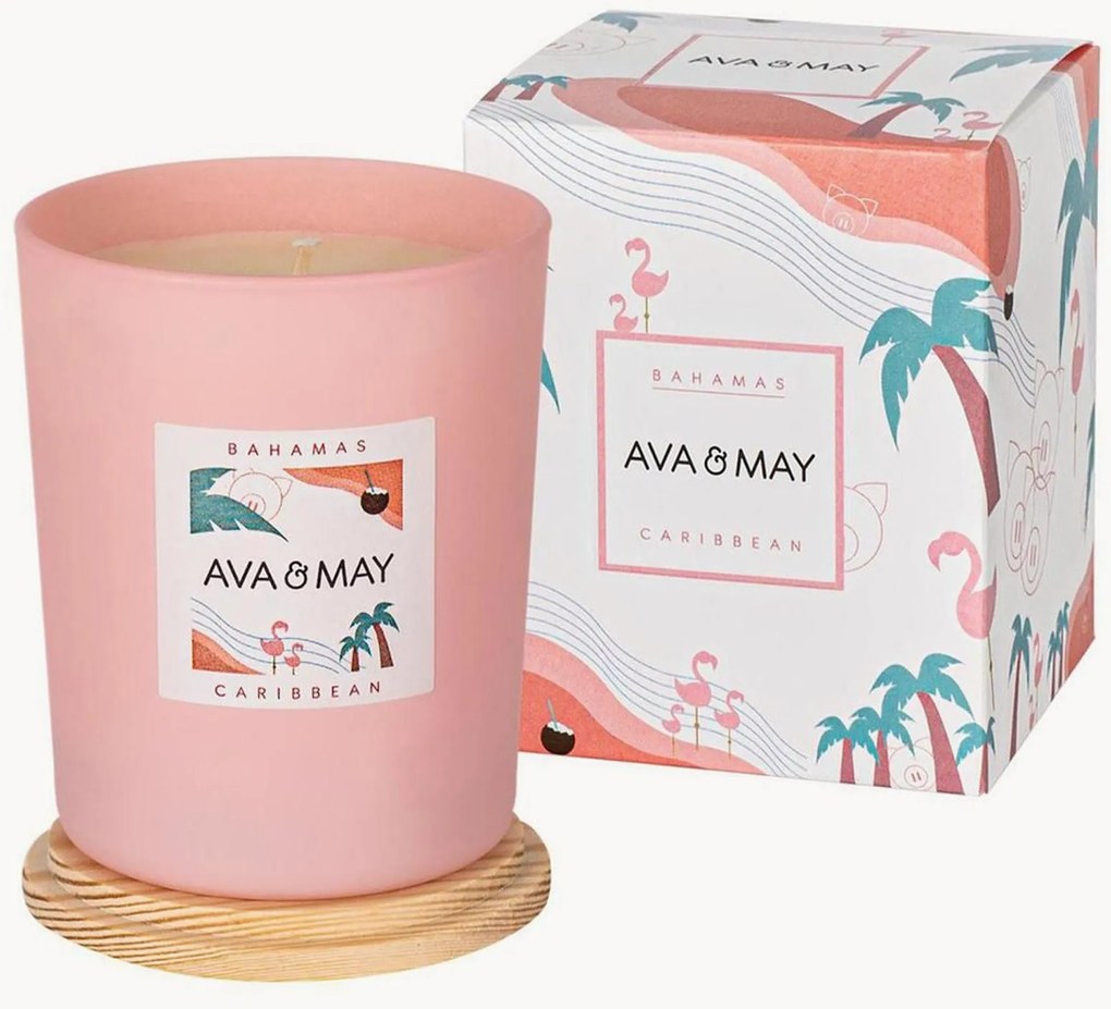 Handgemaakte geurkaars Bahamas (kokosnoot, vanille, monoi)