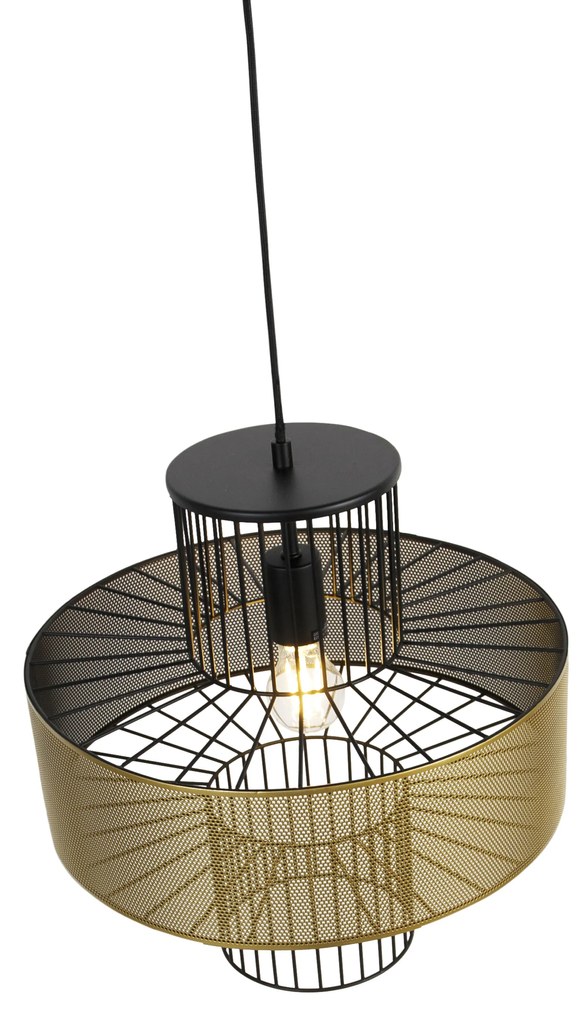 Design hanglamp goud met zwart 40 cm - Tess