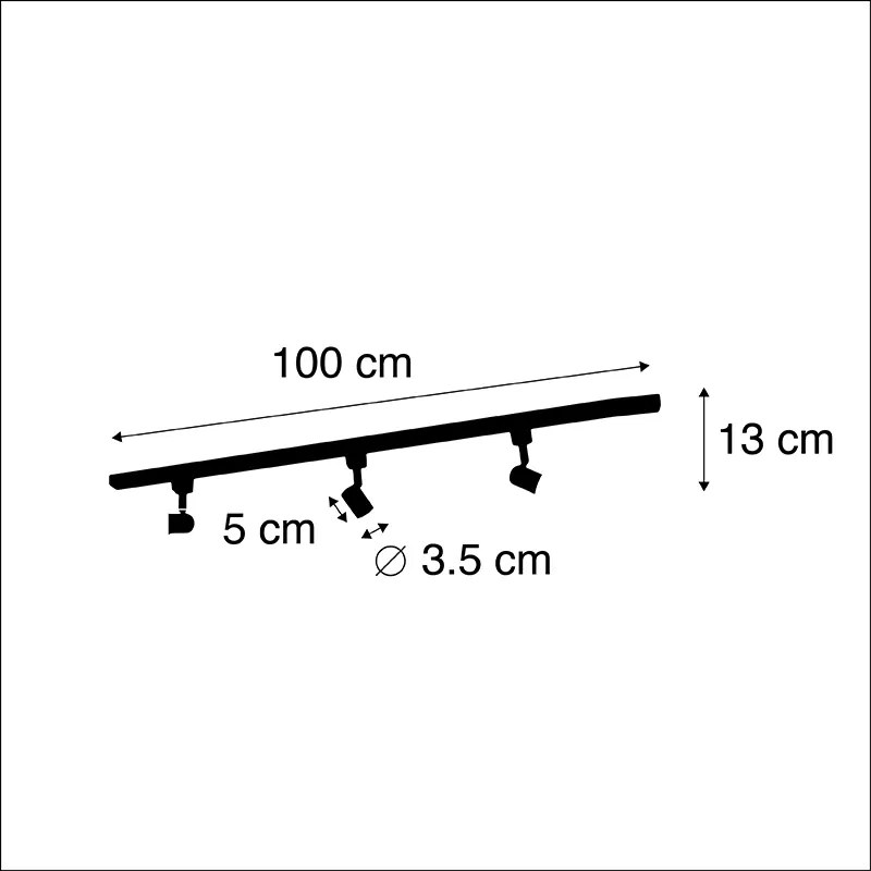 Modern railsysteem met 3 spots wit 1-fase  - Iconic Jeany