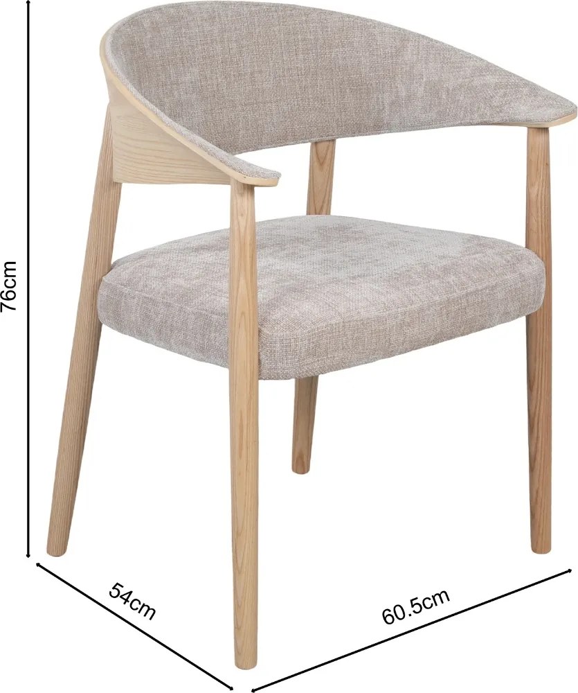 Eiken Eetkamerstoel Gebogen Hout