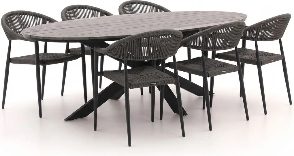 Diningset Manifesto  | 6 personen polywood | Tuinset stapelbaar | 7-delig | Kees Smit Tuinmeubelen