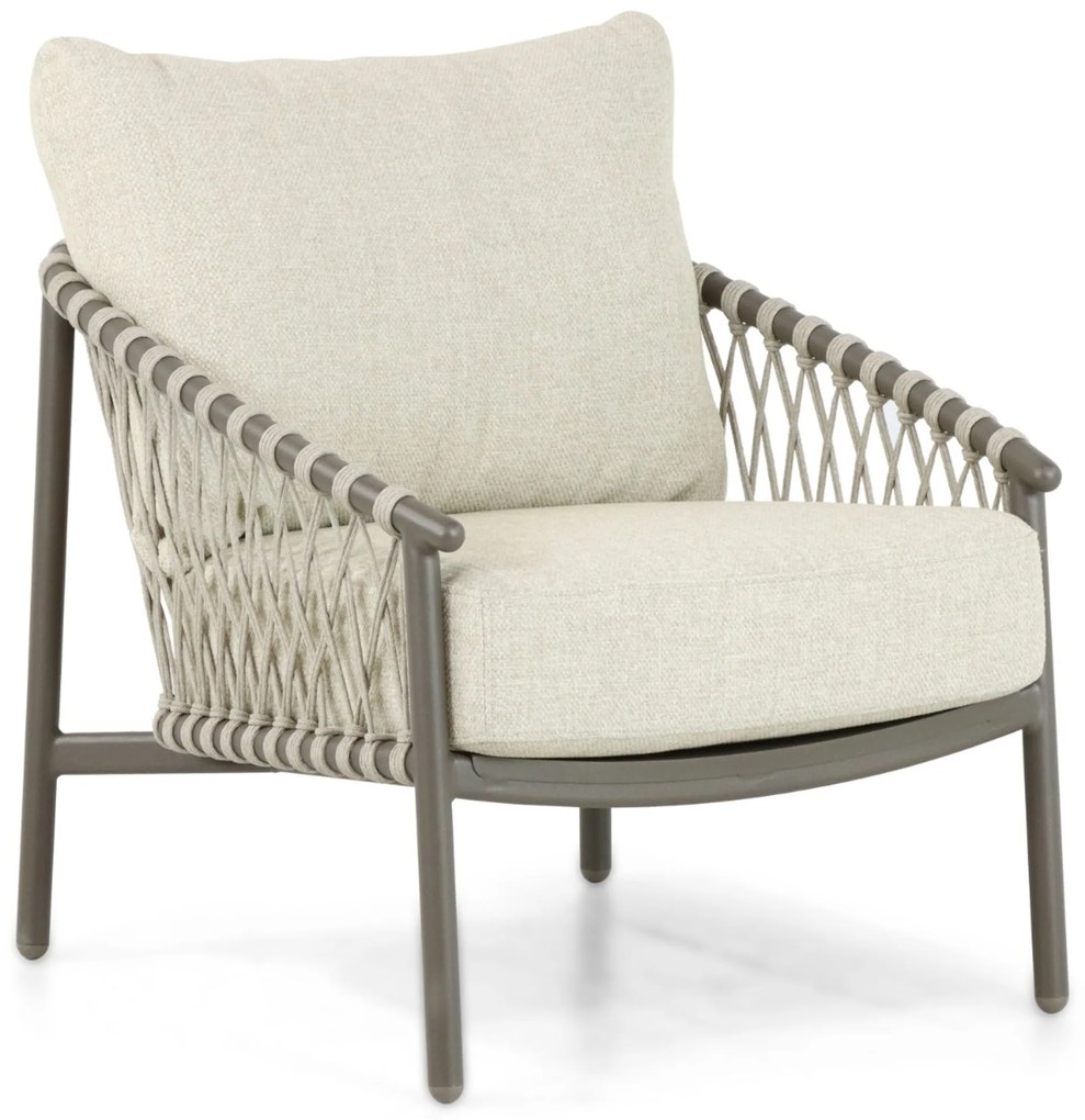 Stoel en Bank Loungeset 5 personen Aluminium/rope Taupe  4 Seasons Outdoor Allora/Riah
