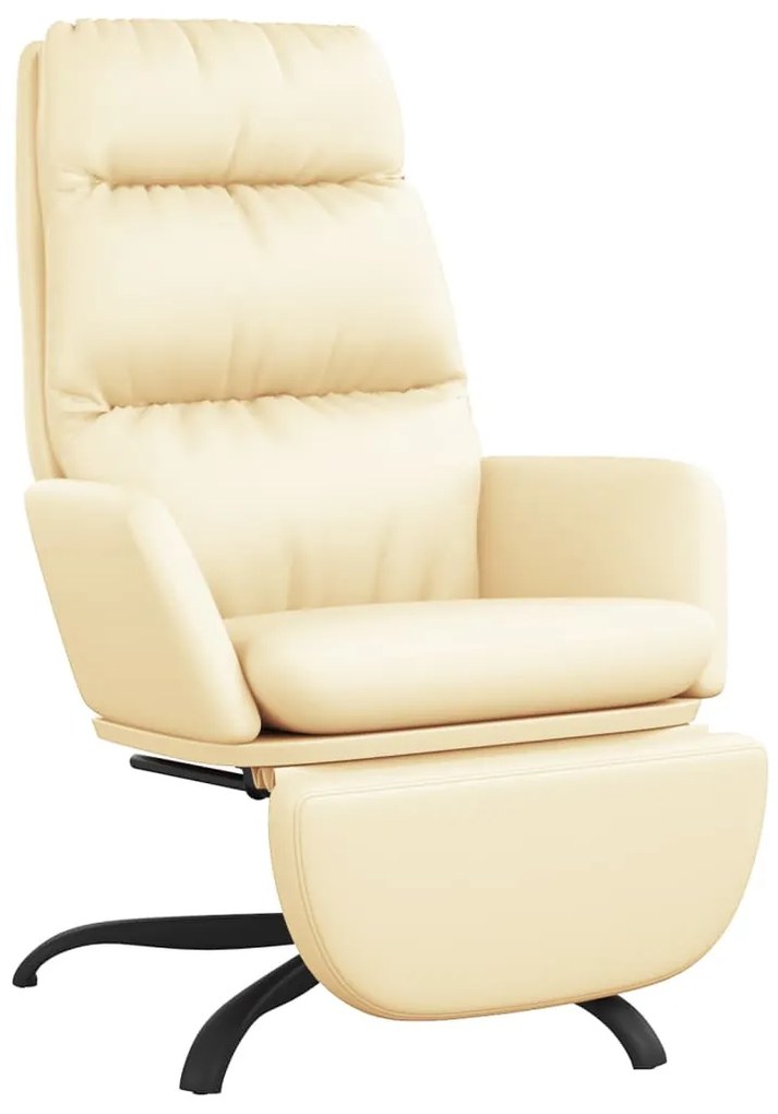 vidaXL Relaxstoel met voetensteun kunstleer crèmekleurig