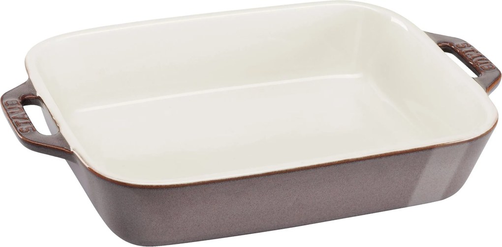 Staub Ceramique Ovenschaal 20 cm, Rechthoekig, Antiek grijs - Ceramique - Staub