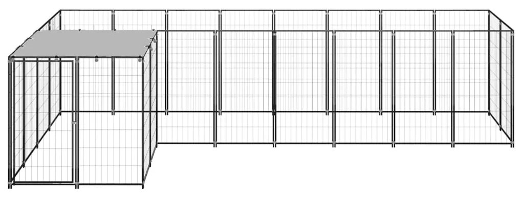 vidaXL Hondenkennel 6,05 m² staal zwart