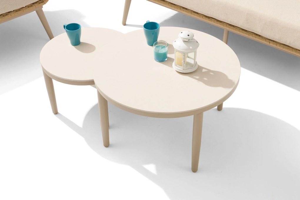 Stoel en Bank Loungeset 5 personen Aluminium/rope Taupe  Coco Vinci/Ibiza