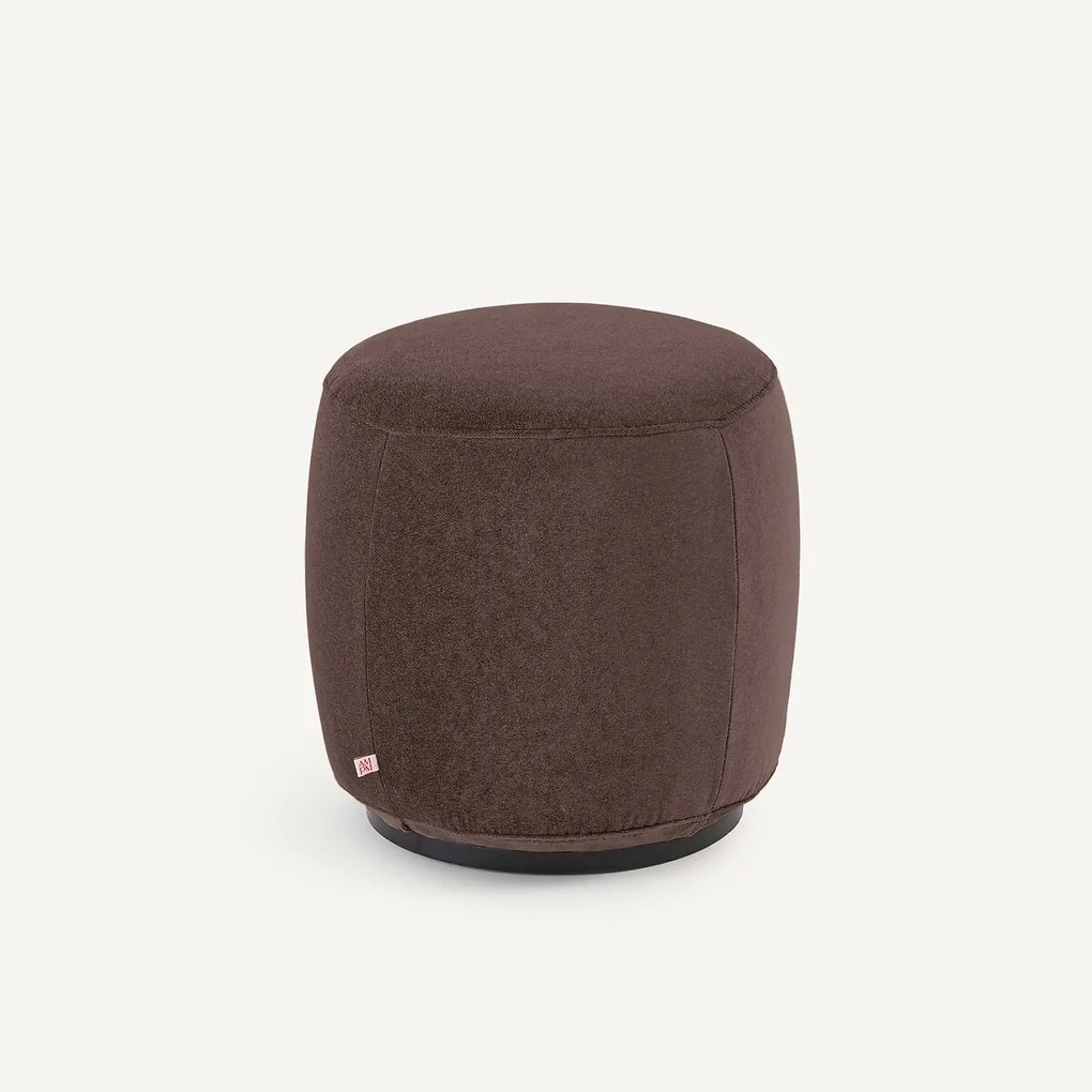 Voetenbank van linnen fluweel, Rosebury, ontwerp Emmanuel Gallina