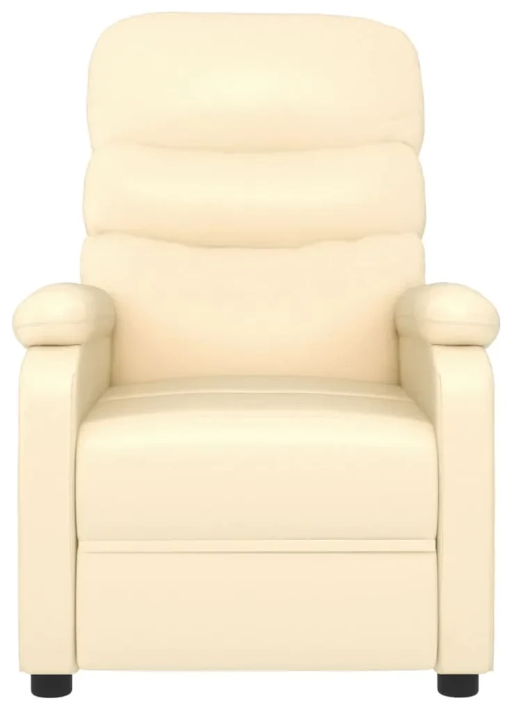 vidaXL Fauteuil verstelbaar kunstleer crèmekleurig
