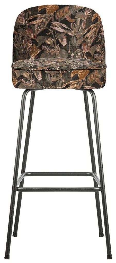 BePureHome Vogue Barstoel Met Bloempatroon 80 Cm Bouquet Zwart
