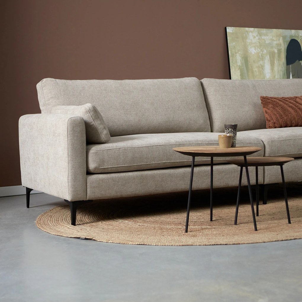 4-zitsbank Beige Stof