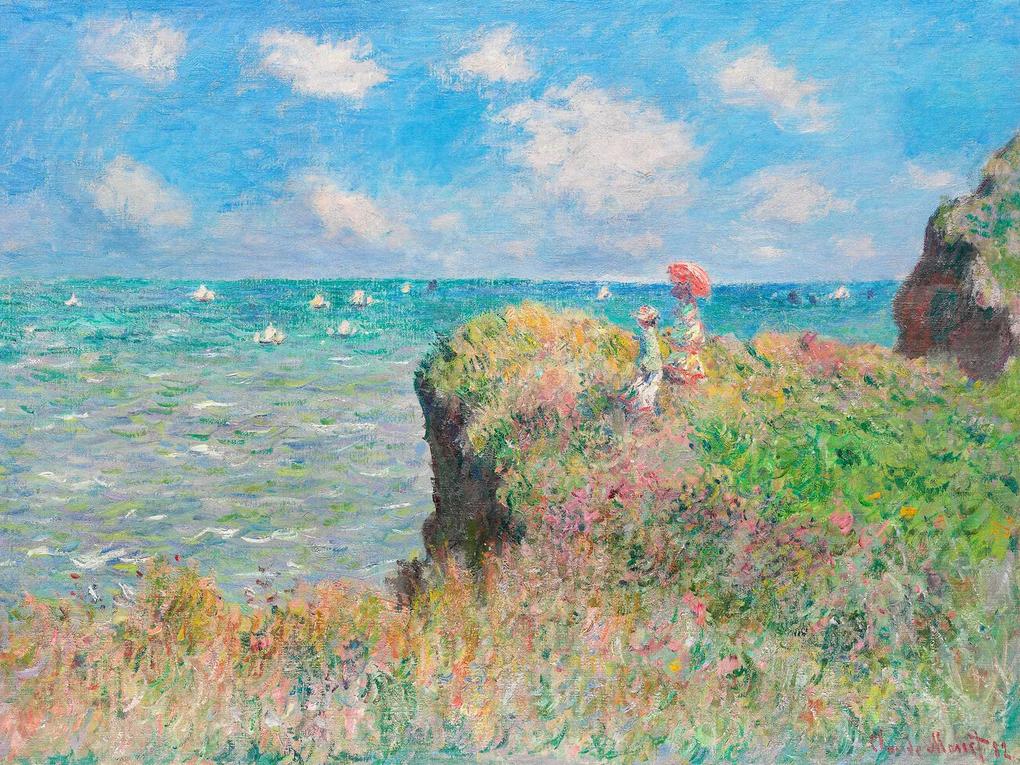 Kunstdruk Cliff Walk at Pourville - Claude Monet, (40 x 30 cm)