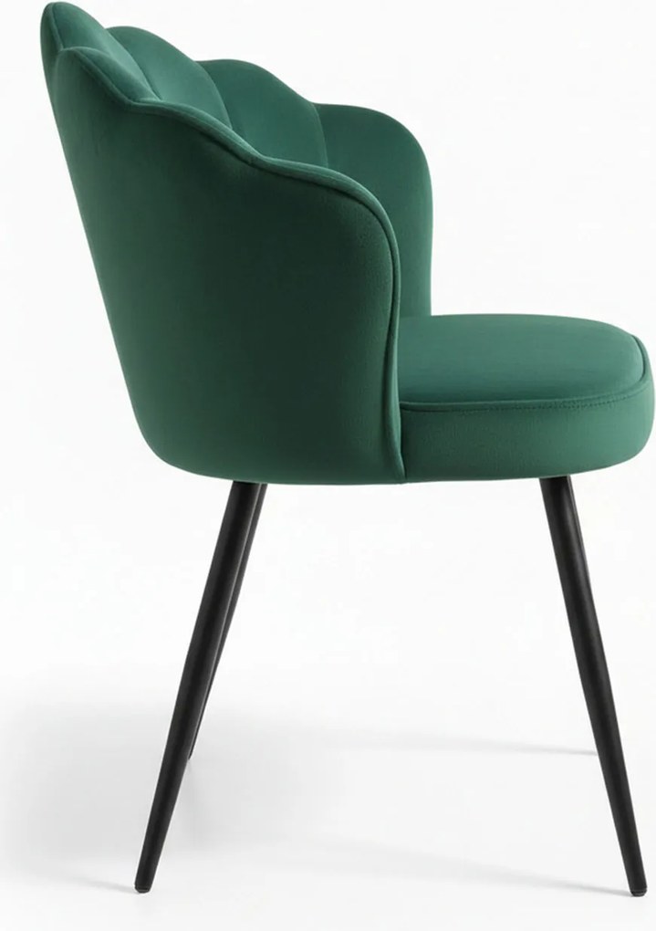 Blume Fluwelen Stoel Zwart Poten