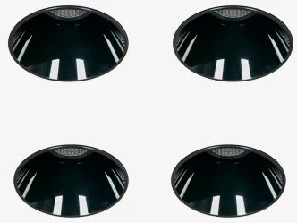 Pack Van 4 Inbouw Led Downlights Zonder Rand, Trimless, Rond, Van Aluminium Gensap Zwart & 8 W & 38º & Wit Koud 4000k & Ø5,3 Cm - Sklum