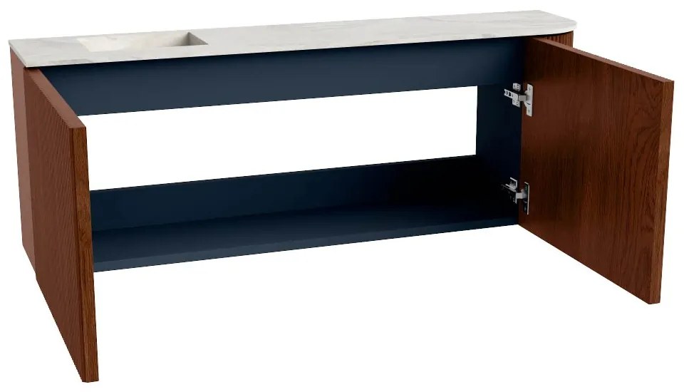 Mondiaz Joya DLux 110cm toiletmeubel ronding rechts ruby met wastafel faye links zonder kraangat ostra