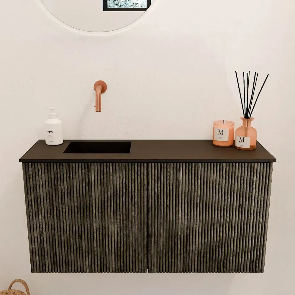 Mondiaz Joya 80cm toiletmeubel shadow met wastafel faye links zonder kraangat urban