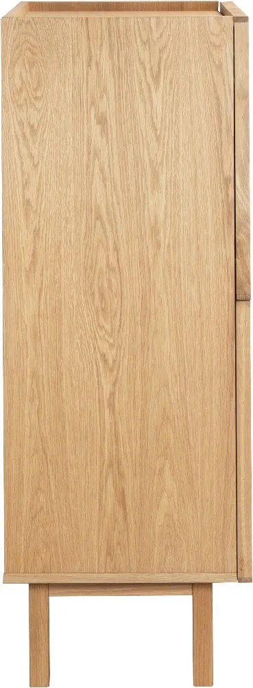 Eiken Wandkast Met Stoffen Deuren - 80x40x120cm.