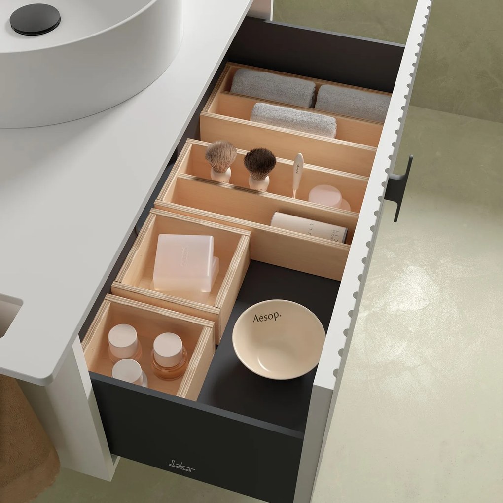 Muebles Raya badmeubel ribbelfront 100cm macchiato met witte wastafel zonder kraangat