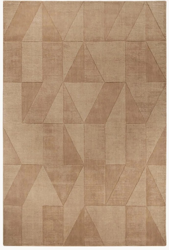 Wollen vloerkleed Ursule met hoog-laag effect