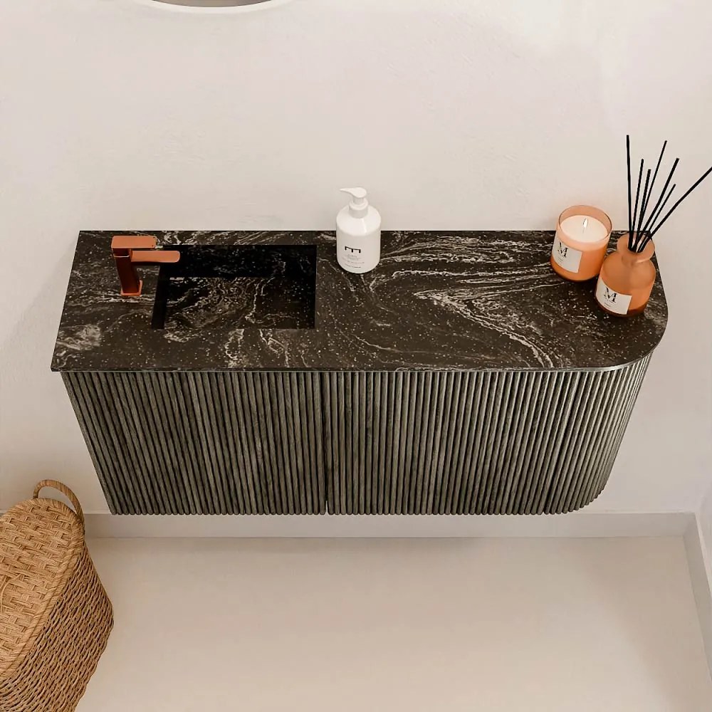 Mondiaz Joya DLux 80cm toiletmeubel ronding rechts shadow met wastafel faye links 1 kraangat lava