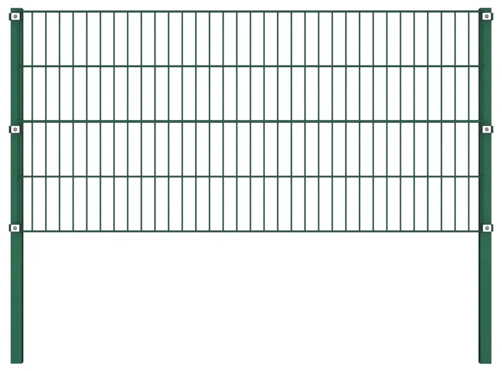 vidaXL Schuttingpaneel met palen 11,9x0,8 m ijzer groen