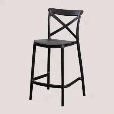 Set Van 2 Hoge Krukken Otax Zwart & ↑65 Cm - Sklum