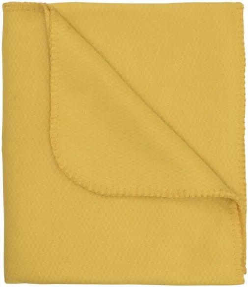 Fleece Plaid 130 X 150 Cm Geel (Yellow)