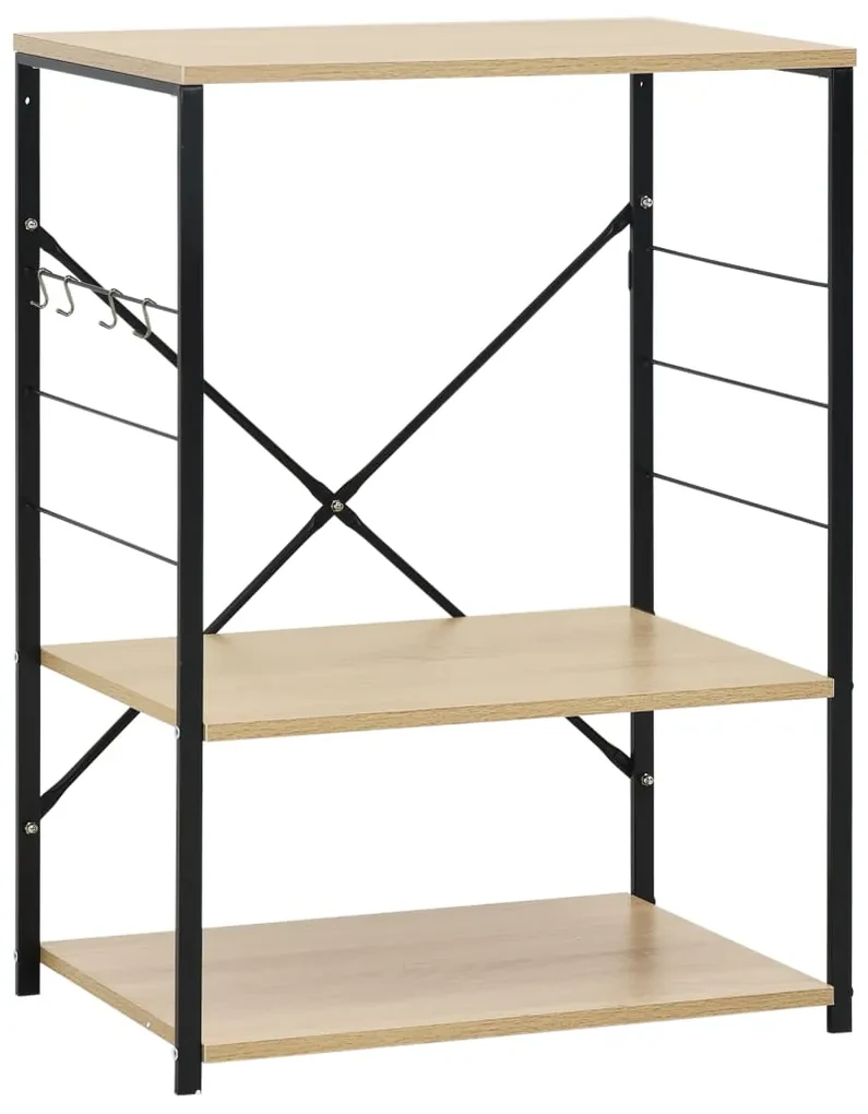 vidaXL Magnetronkast 60x39,6x79,5 cm spaanplaat zwart en eikenkleurig