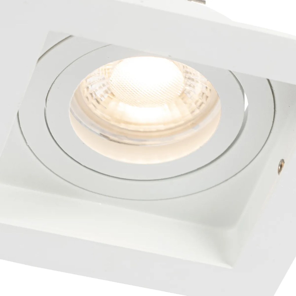 Set van 6 Moderne inbouwspot wit verstelbaar - Carree GU10 Binnenverlichting Lamp