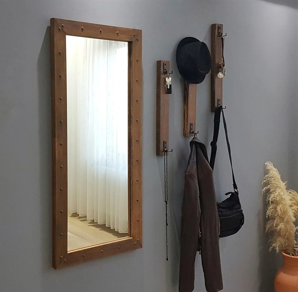 Wandspiegel Fitzwalter met kapstokken | Hannah Home