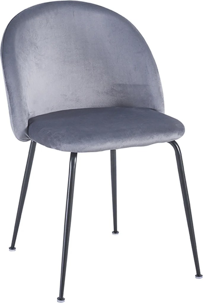 Set 4 Black Dalnia Fluwelen Stoelen