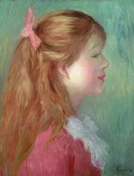 Pierre Auguste Renoir - Kunstdruk Young girl with Long hair in profile, 1890, (30 x 40 cm)