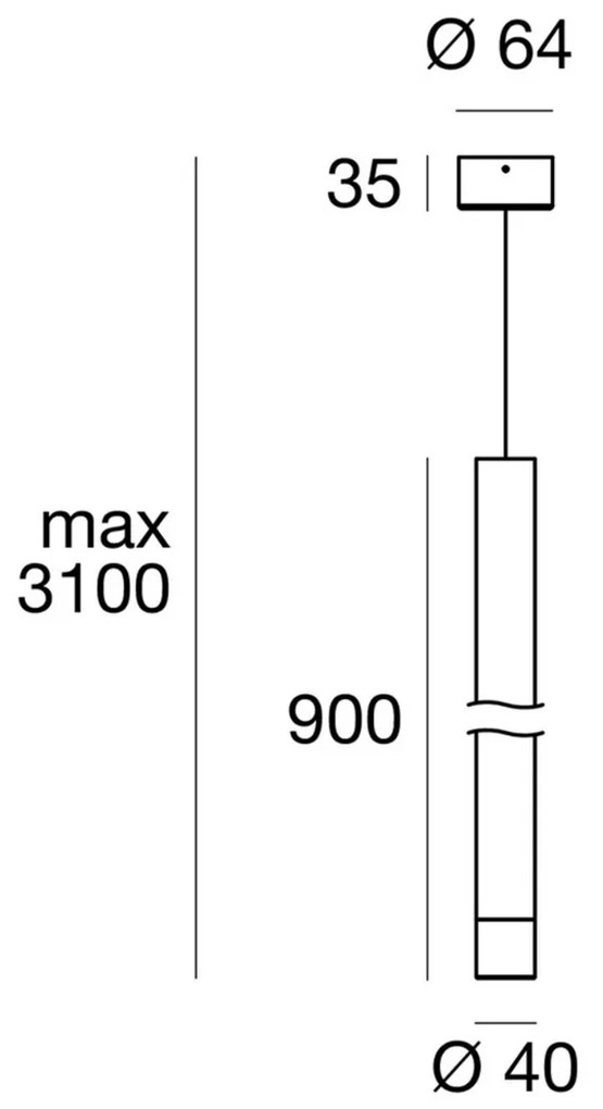 Gelco Pendant LED lamp 8W 90x4cm chroom